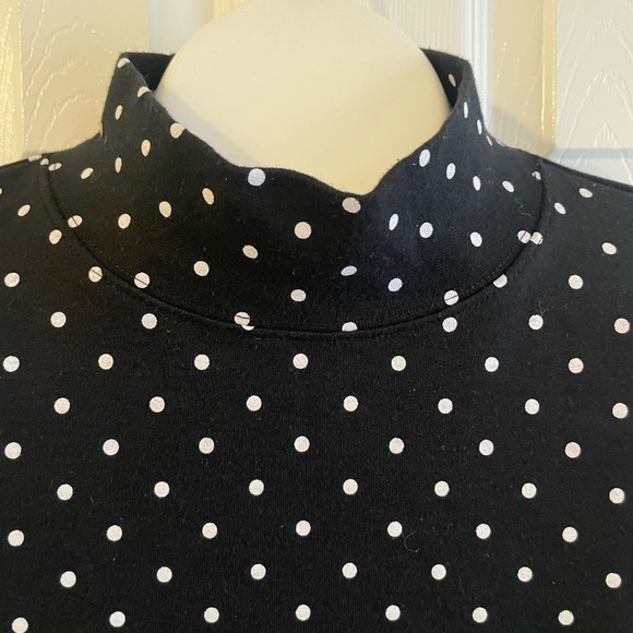 Style & Co. Black and White Polka Dot Long Sleeve Top - Picture 5 of 10